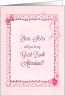 sister, Guest Book Attendant Invitation Craft-Look card