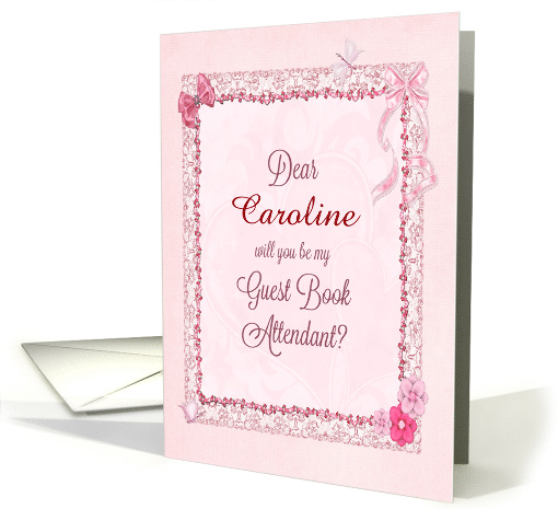 Add a name, Guest Book Attendant Invitation Craft-Look card (956869)