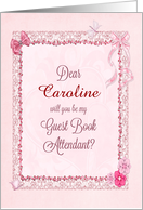 Add a name, Guest Book Attendant Invitation Craft-Look card