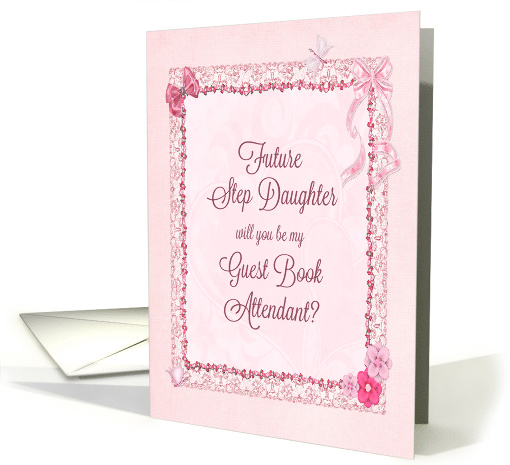 Future Step-Daughter, Guest Book Attendant Invitation Craft-Look card
