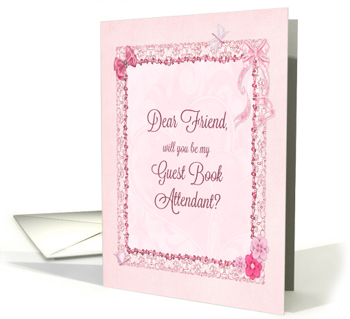 Best Friend, Guest Book Attendant Invitation Craft-Look card (957325)