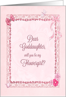 Goddaughter, Flowergirl Invitation Craft-Look card
