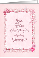 Future Step daughter, Flowergirl Invitation Craft-Look card