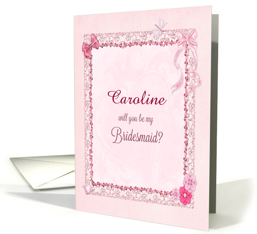 Add a name, Bridesmaid Invitation Craft-Look card (957881)