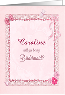 Add a name, Bridesmaid Invitation Craft-Look card