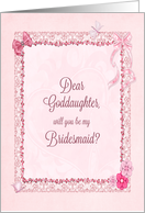 Goddaughter, Bridesmaid Invitation Craft-Look card