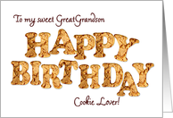 GreatGrandson, a Birthday card for a cookie lover card