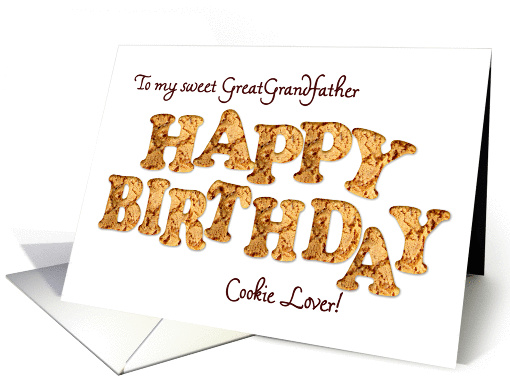 Great Grandfather, a Birthday card for a cookie lover card (965891)