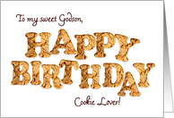 Godson a Birthday card for a cookie lover card