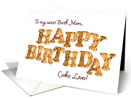 Birth Mom, a Birthday card for a cookie lover card (966315)