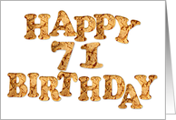 71st Birthday card for a cookie lover card