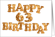 63rd Birthday card for a cookie lover card