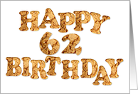 62nd Birthday card for a cookie lover card