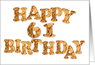 61st Birthday card for a cookie lover card