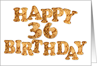 36th Birthday card for a cookie lover card