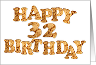 32nd Birthday card for a cookie lover card