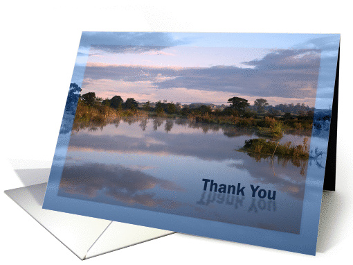 Lake at dawn Thank You card (987745)