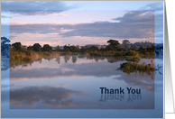 Lake at dawn Thank You card