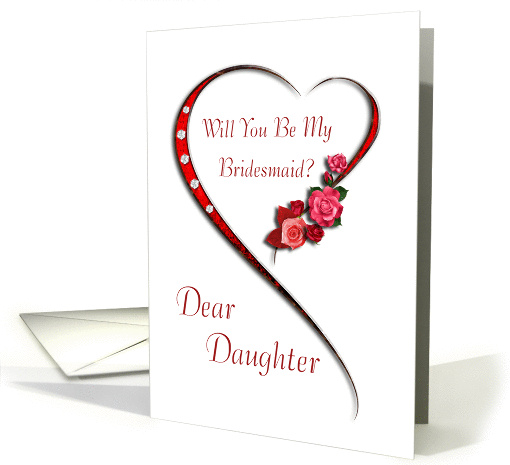 Daughter, Swirling heart bridesmaid invitation card (989951)