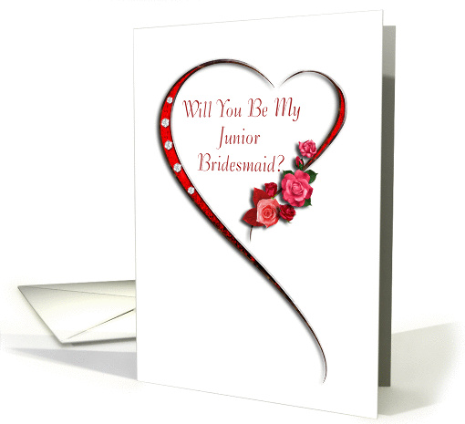 Swirling heart Junior Bridesmaid invitation card (990019)