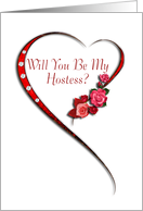 Swirling heart Hostess invitation card