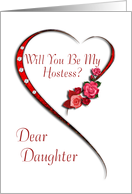 Daughter, Swirling heart Hostess invitation card
