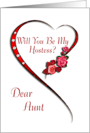 Aunt, Swirling heart Hostess invitation card