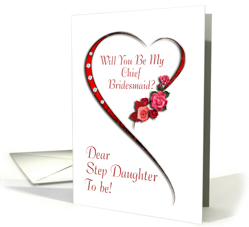 Step daughter,Swirling heart Chief Bridesmaid invitation card (990661)