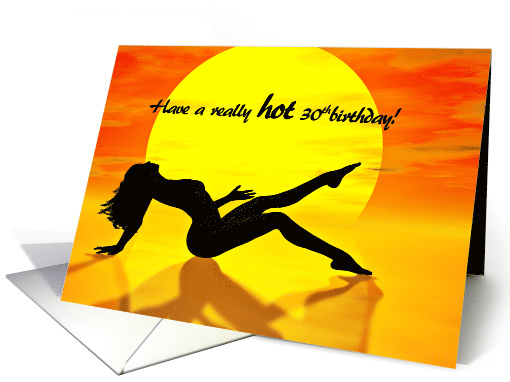 30th Birthday, Sunbathing Girl card (993633)