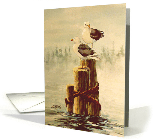 Pair Of Seagulls By Sharon Sharpe
 card (195135)