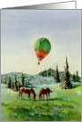 Hot Air Balloon & Horses By Sharon Sharpe card