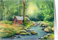 Warm Cabin In The Woods By Sharon Sharpe card