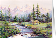 Mountain Log Cabin By Sharon Sharpe card