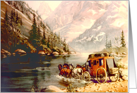 River Stagecoach Crossing By Sharon Sharpe card