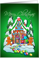 Merry Christmas Gingerbread House By Sharon Sharpe card