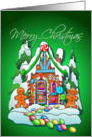 Merry Christmas Gingerbread House By Sharon Sharpe card