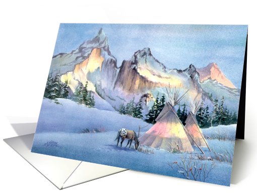 Winter Appaloosa Tipi  By Sharon Sharpe
 card (413389)