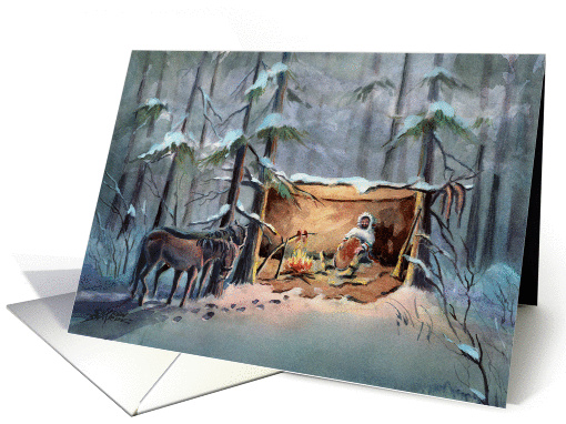 Trapper Camp & Horses. Thinking Of You
 card (747389)