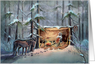Trapper Camp & Horses. Thinking Of You card