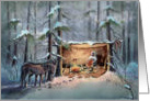 Trapper Camp & Horses. Thinking Of You card