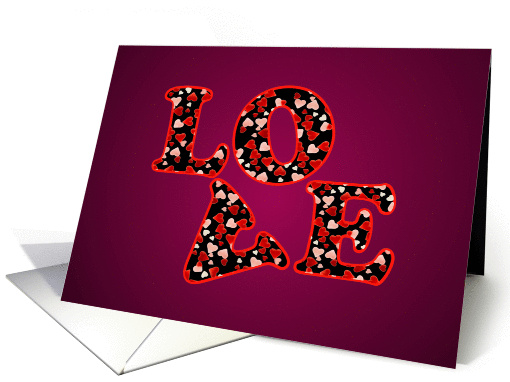 Love Hearts Pink Red & Black. Valentine'S Day
 card (747422)