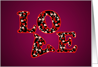 Love Hearts Pink Red & Black. Valentine’S Day card