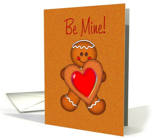 Be Mine Cookie Boy Heart Valentine
 card (747529)