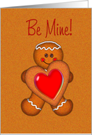 Be Mine Cookie Boy Heart Valentine card