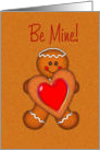 Be Mine Cookie Boy Heart Valentine card