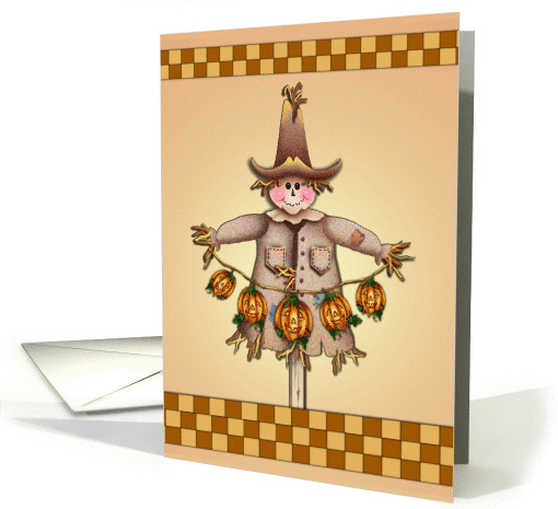 HALLOWEEN SCARECROW, GINGHAM CHECKS & PUMPKIN JACKS GARLAND card