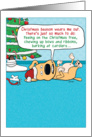 Funny Busy Dog for Christmas card