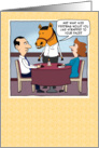 Funny Horse Waiter Birthday Card