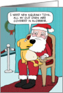 Funny Christmas Card: Dog and Santa card