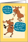 Funny Birthday, Drinking and Dancing Moose card
